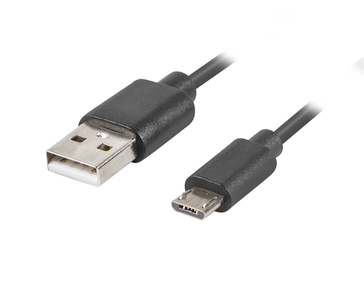 Lanberg USB 2.0 Cable MICRO-B to USB 3.0 Black - MaxGaming.com