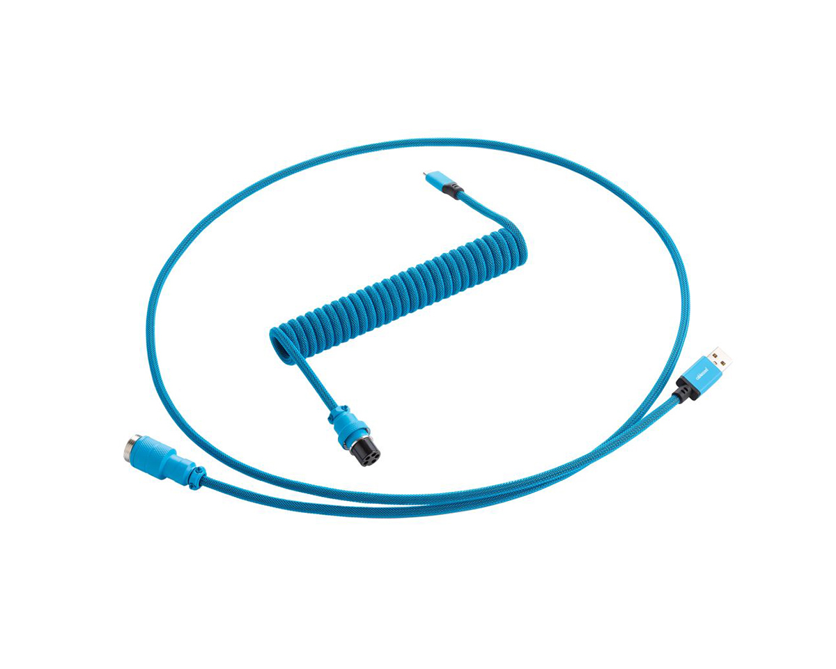 CableMod Pro Coiled Cable USB A to Micro USB C, Spectrum Blue