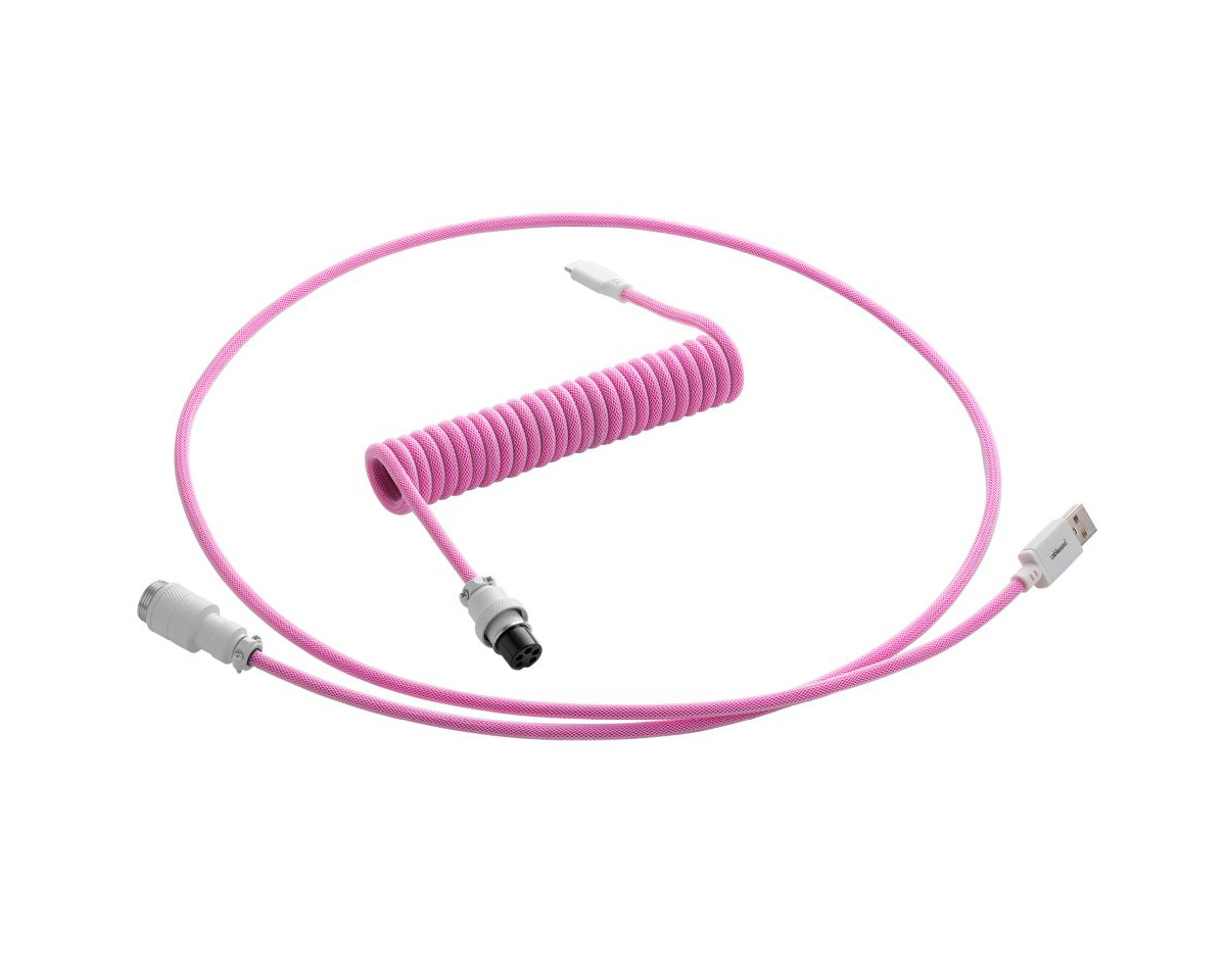 CableMod Pro Coiled Cable USB A to USB Type C, Strawberry Cream