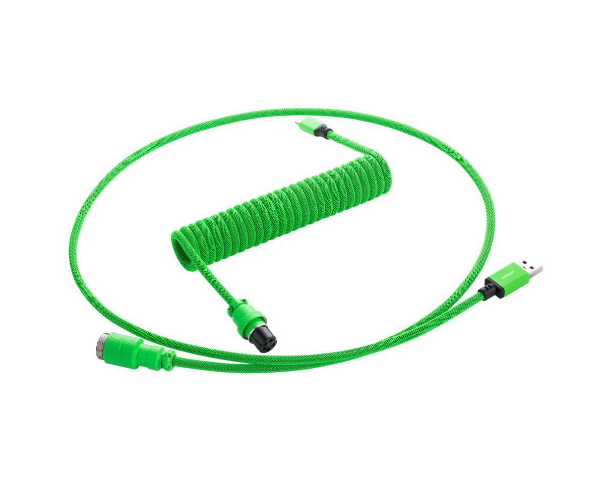 CableMod Pro Coiled Cable USB A to USB Type C, Viper Green - 150cm