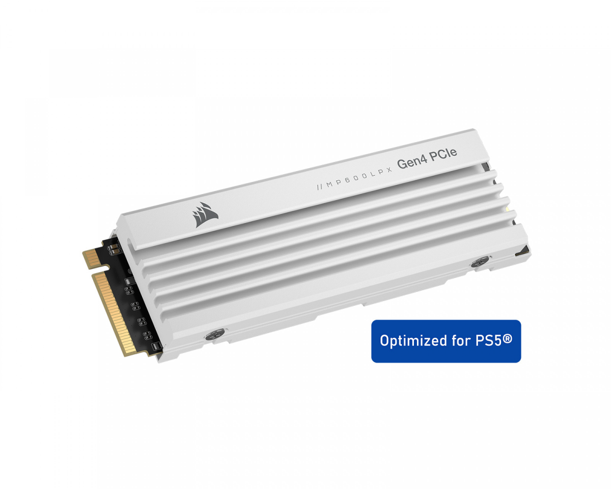 Corsair MP600 PRO LPX PCIe Gen4 x4 NVMe M.2 SSD for PS5/PC - 1TB - White