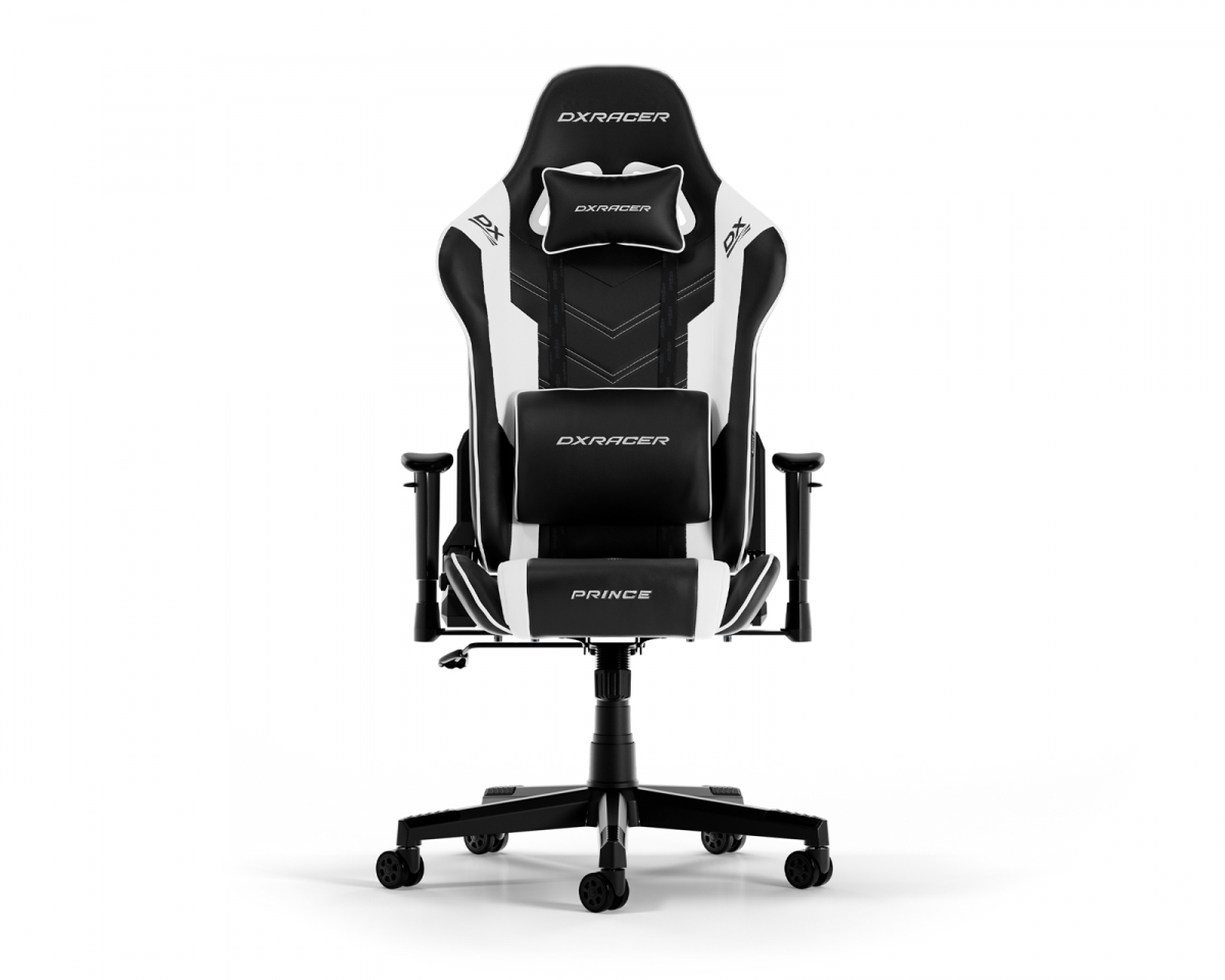 DXRacer PRINCE L Black & White PVC Leather - MaxGaming.com