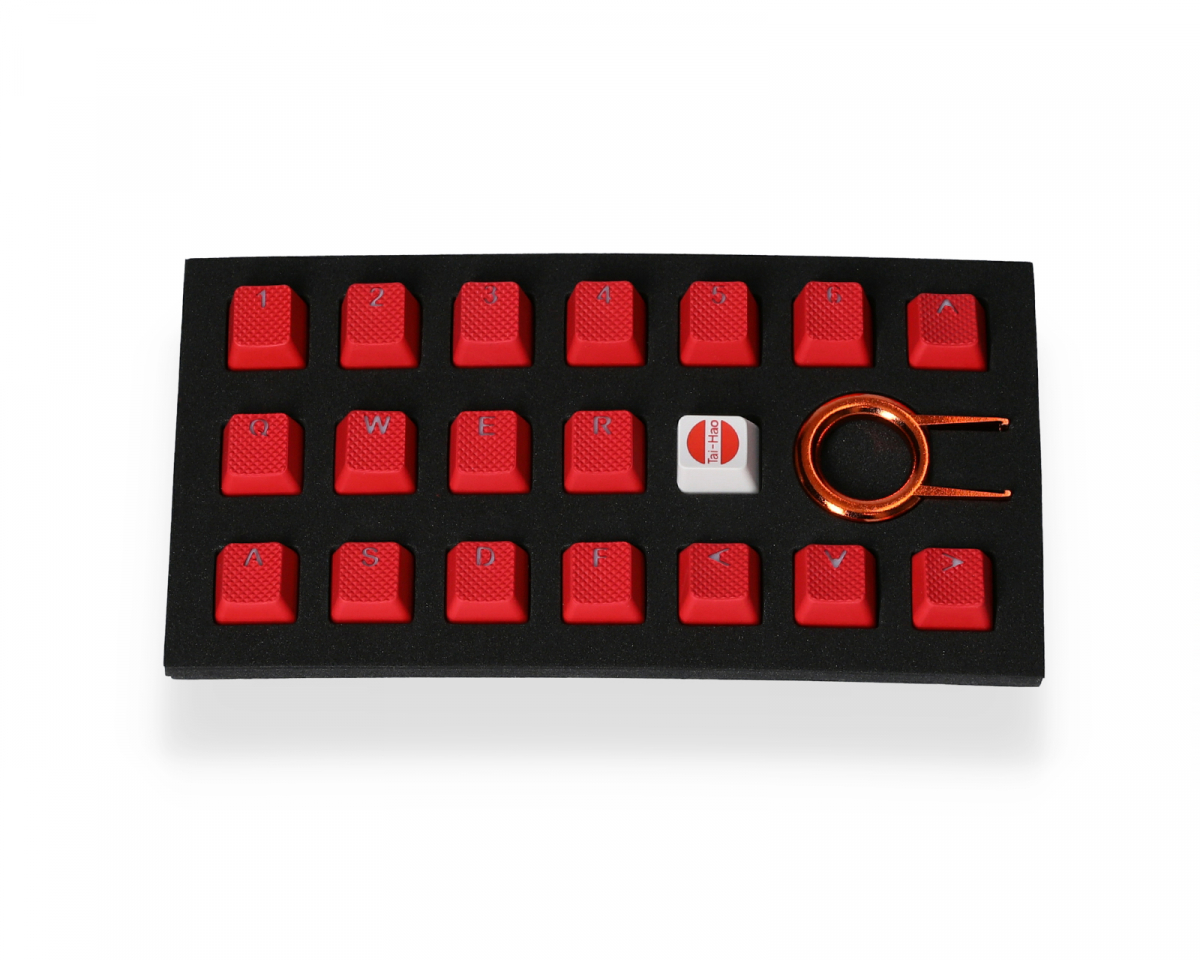 red rubber key caps