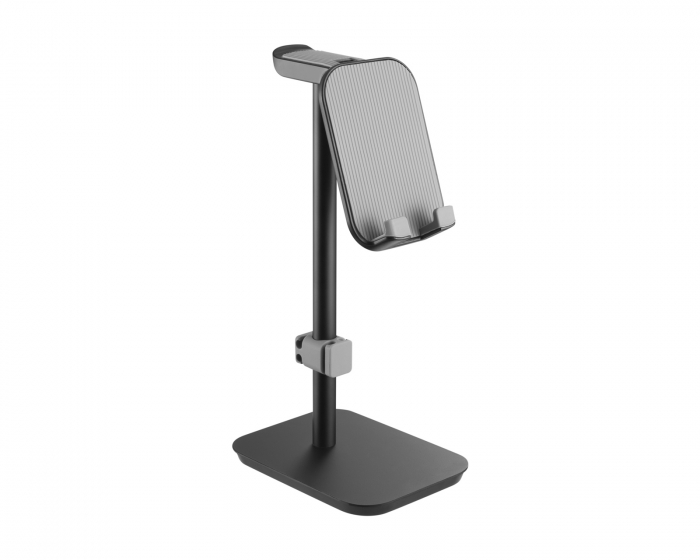 Aluminum Headphone Stand with Tiltable Phone Holder - Black