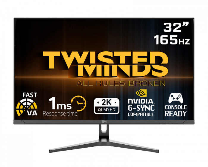 Twisted Minds 32” QHD, 165Hz, VA, 1ms, HDMI 2.1, HDR Gaming Monitor