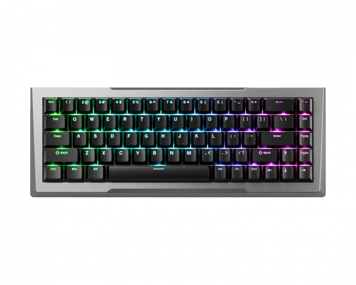 Pwnage Zenblade 65 CNC Mechanical Keyboard - Shine through - Silver