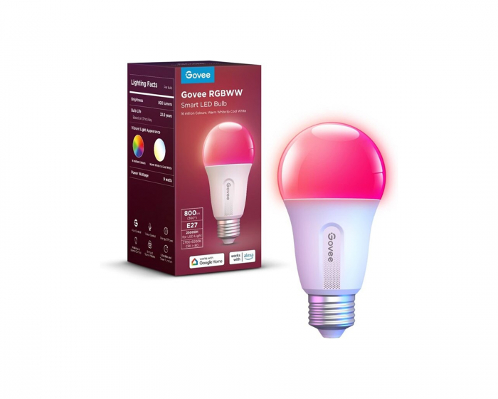 Govee RGBWW Smart Wi-Fi Bulb E27 - 800lm