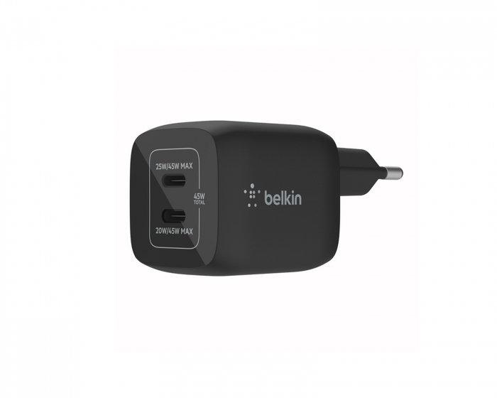 Belkin Boost Charge 45W USB-C Wall Charger - 2-port - Black