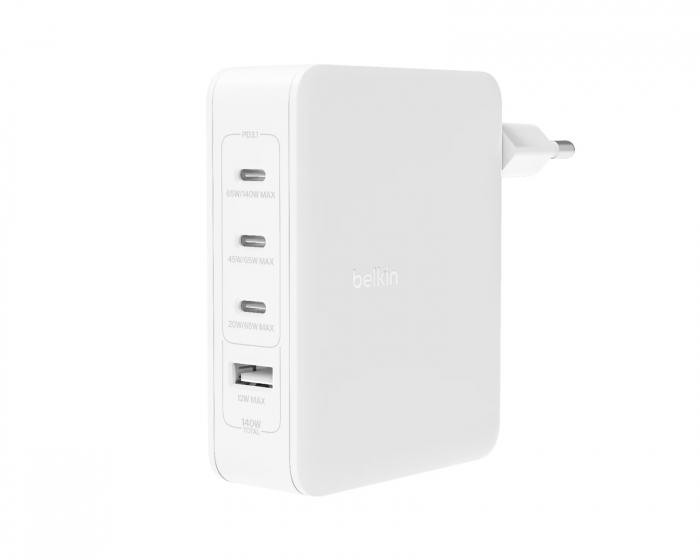 Belkin Boost Charge 140W USB GaN Wall Charger - 4-port - Black