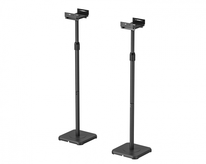 MaxMount Height Adjustable Speaker Floor Stand Pair - Black