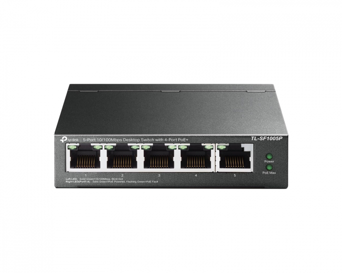 TP-Link SG1005P Metal Switch 5-Ports Unmanaged (4-PoE), 10/100/1000Mbps