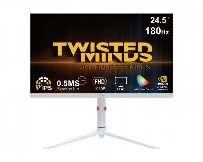 Twisted Minds Artic Pro Series 24” FHD, 180Hz, Fast IPS, 0.5ms Gaming Monitor