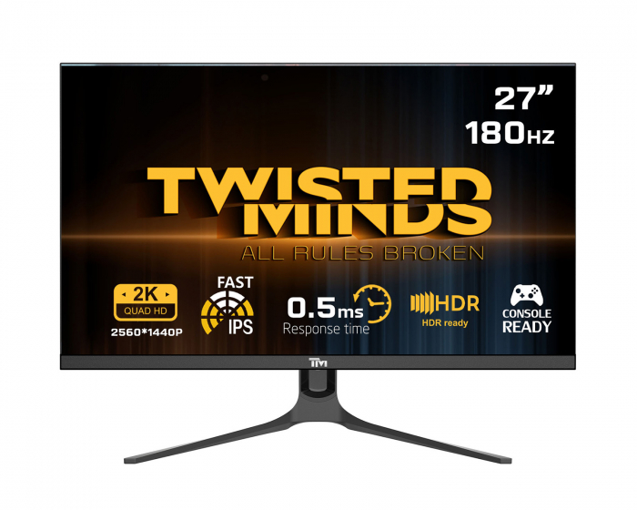 Twisted Minds Blaze Series 27” QHD, 180Hz, Fast IPS, 0.5ms, HDR400 Gaming Monitor