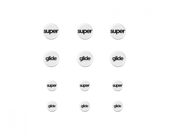 Superglide Version 2 Glass Skates Dots - Universal - 6mm + 9mm - 12 pcs