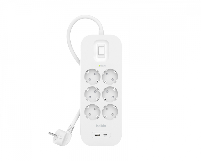 Belkin Surge Protection Power Outlet - 6 ports - USB-C PD