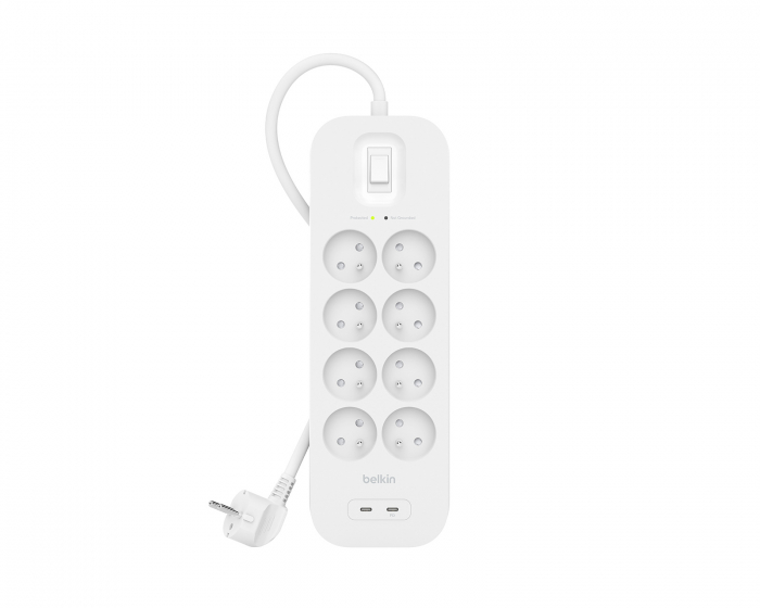 Belkin Surge Protection Power Outlet - 8 ports - Dual USB-C PD