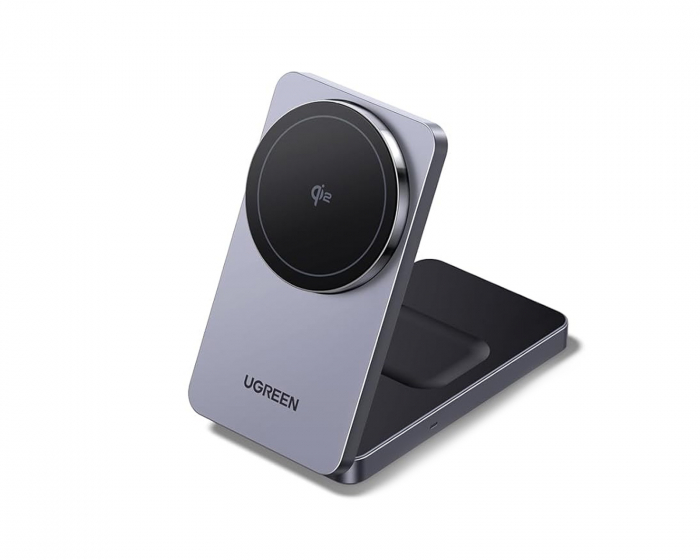 UGREEN Qi2 15W 2-in-1 Wireless Charger MagSafe - Gray