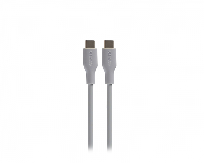 Deltaco USB-C Charging Cable 60W Silicone - Grey - 1,5m