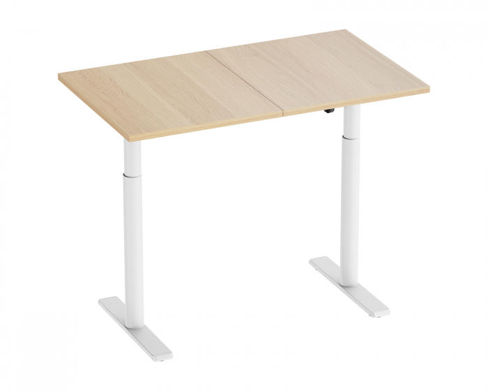 MaxMount Height Adjustable Desk 1200x700mm - White/Oak