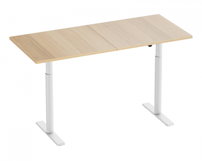 MaxMount Height Adjustable Desk 1600x700mm - White/Oak