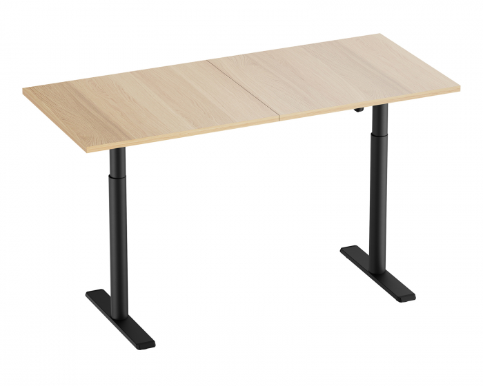 MaxMount Height Adjustable Desk 1600x700mm - Black/Oak