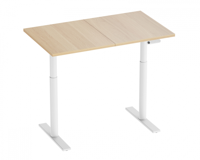 MaxMount Premium Height Adjustable Desk 1200x700mm - White/Oak