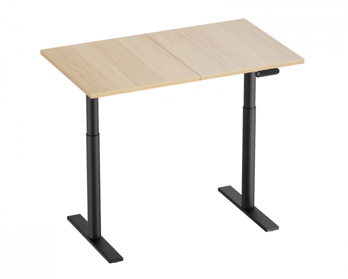 MaxMount Premium Height Adjustable Desk 1200x700mm - Black/Oak