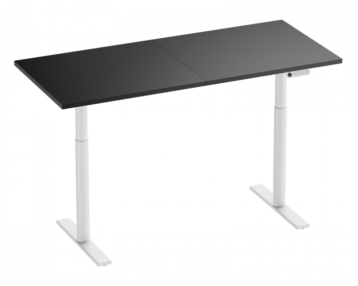 MaxMount Premium Height Adjustable Desk 1600x700mm - White/Black