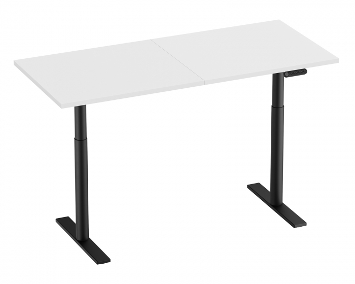 MaxMount Premium Height Adjustable Desk 1600x700mm - Black/White