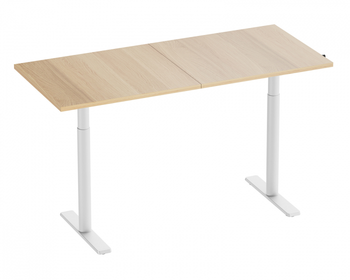 MaxMount Height Adjustable Desk 1600x700mm Manual - White/Oak