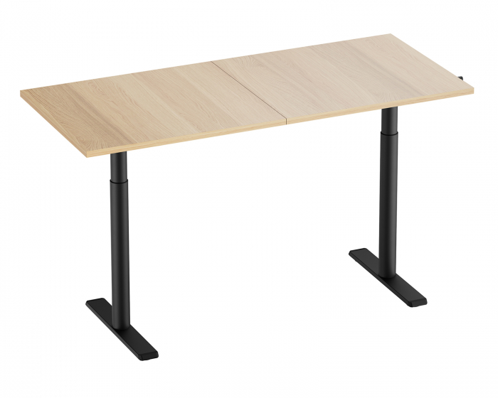 MaxMount Height Adjustable Desk 1600x700mm Manual - Black/Oak