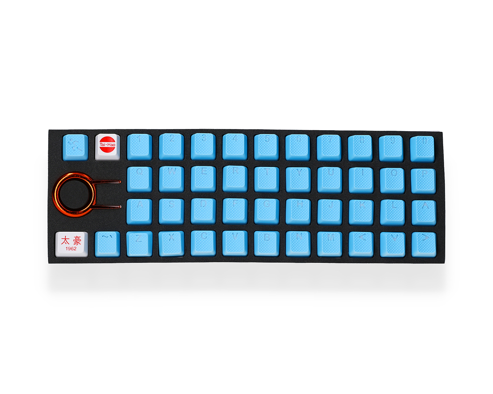 rubber blue keycaps