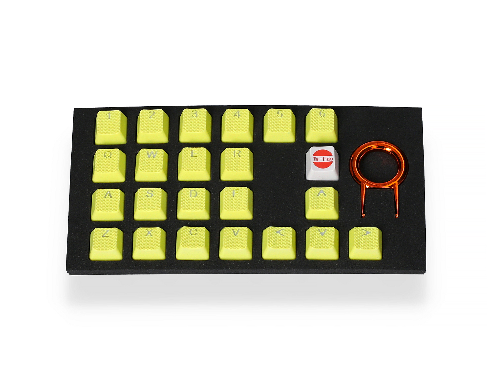 yellow rubber keycaps