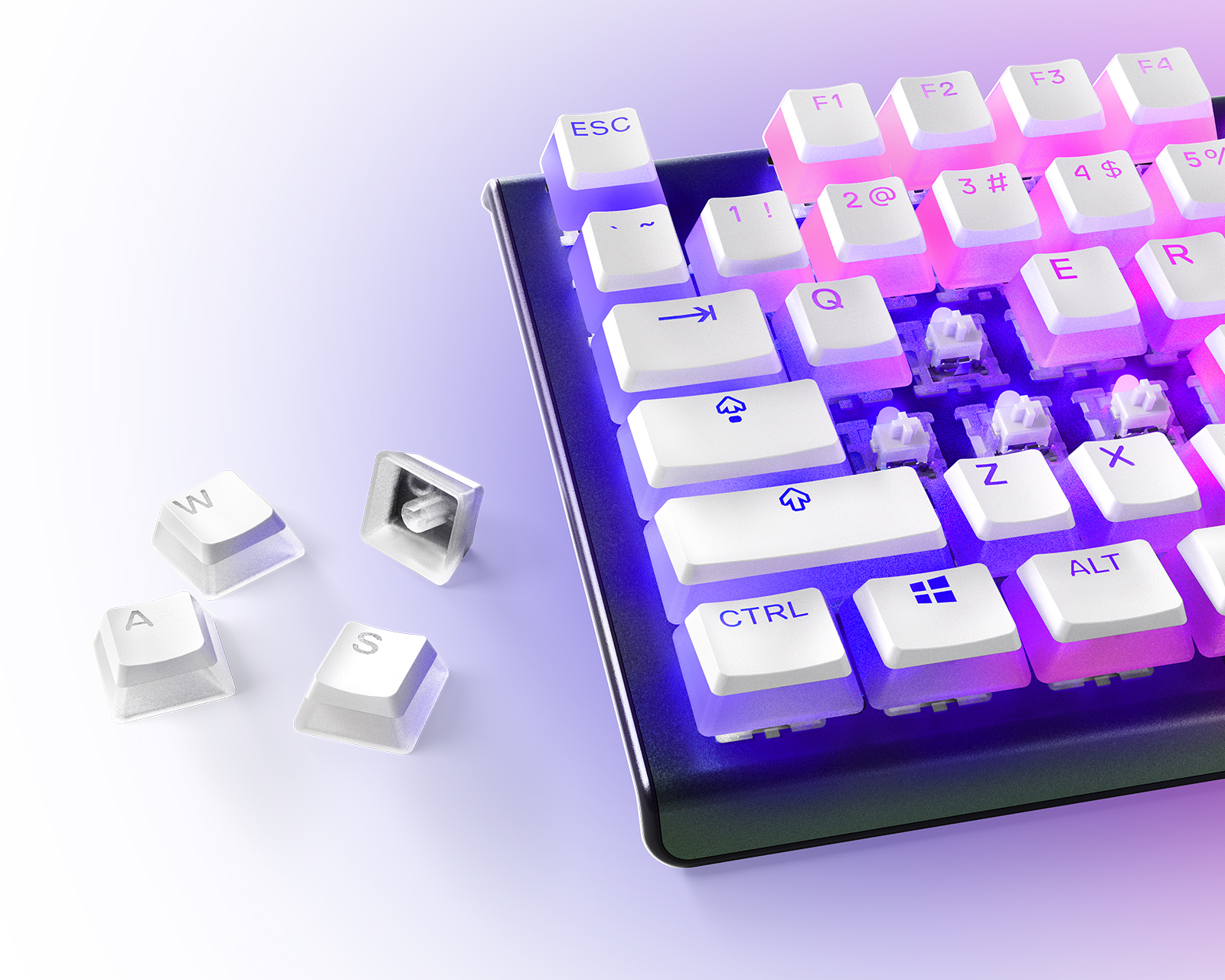 pudding keycaps nordic white