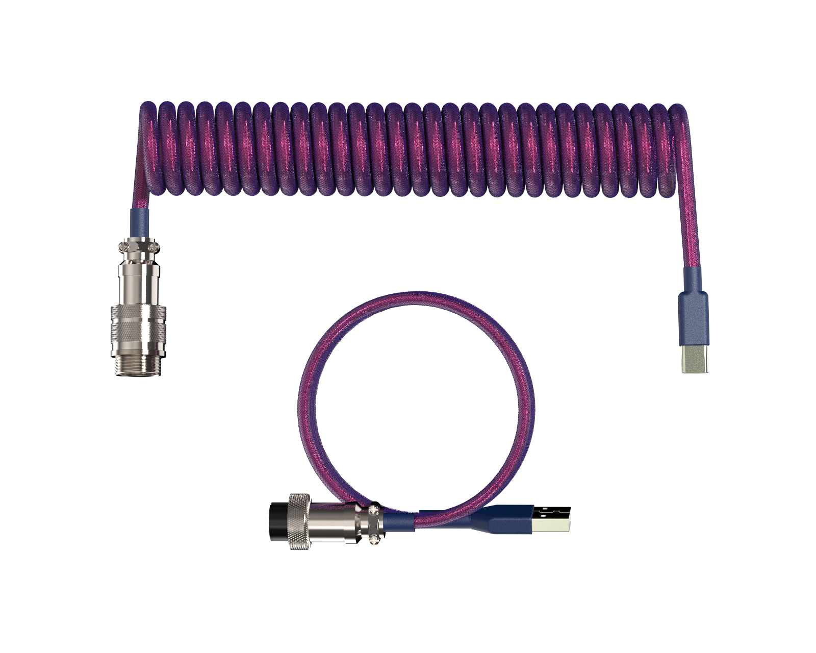 purple coiled keyboard cable