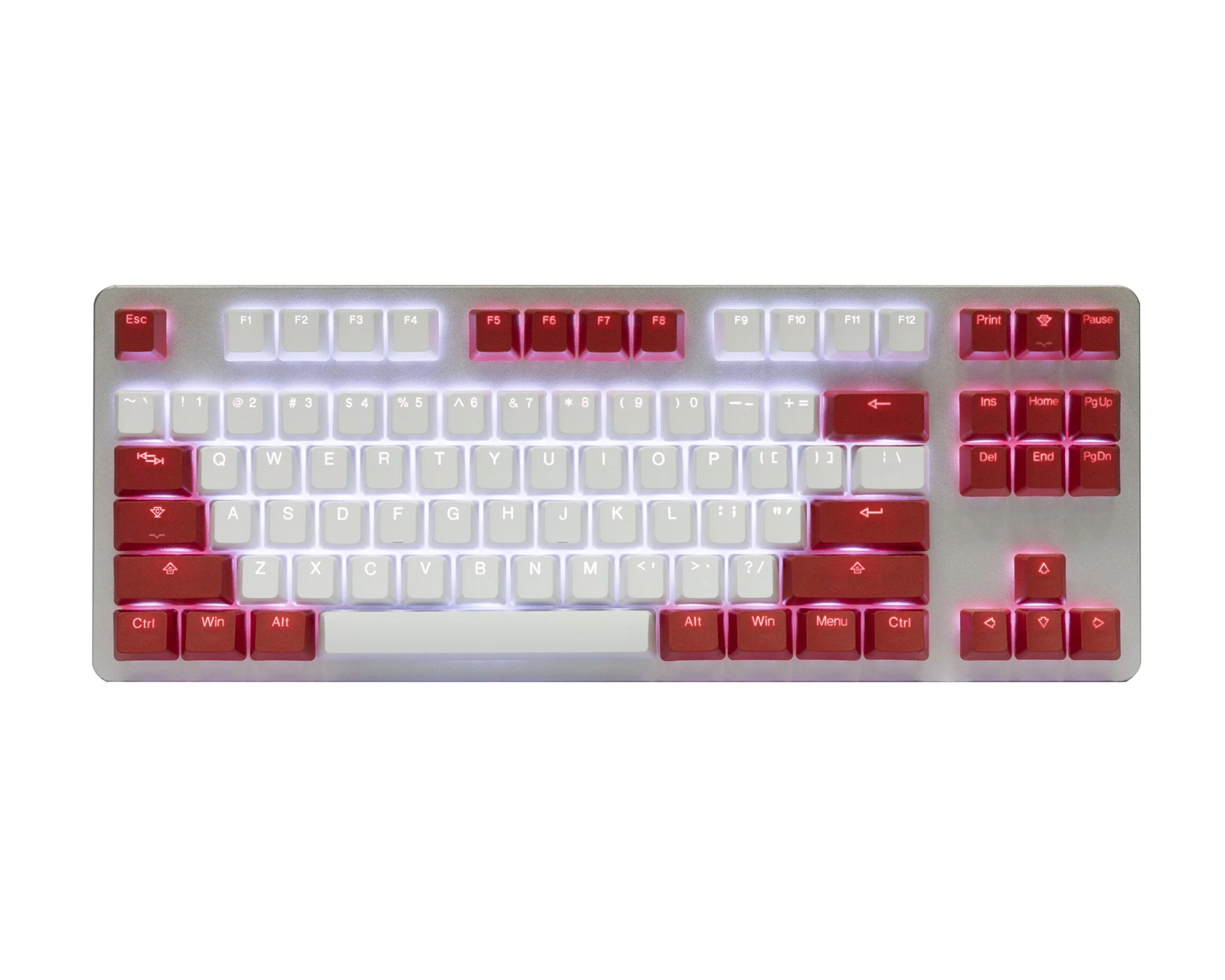 red and white keycaps