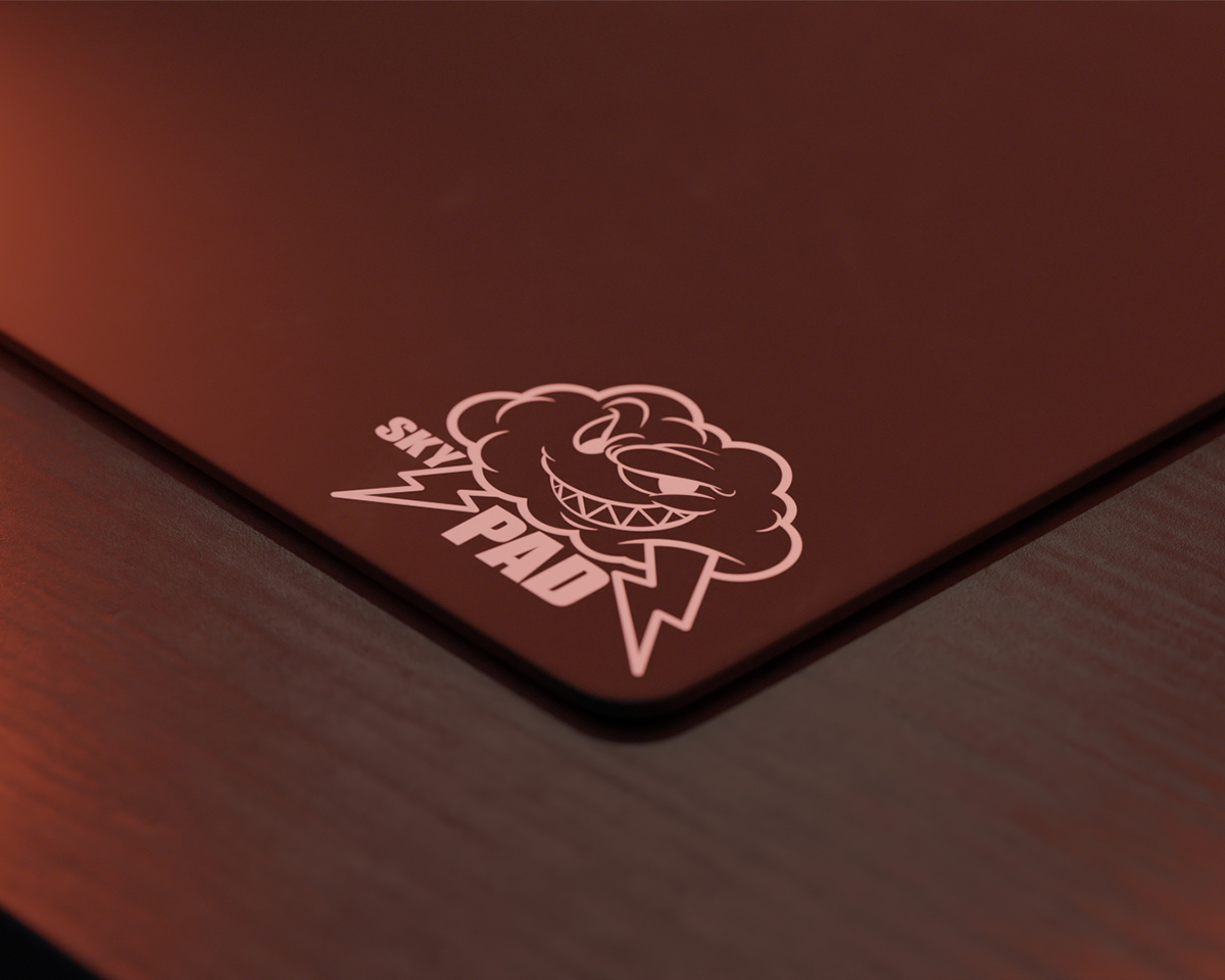 Skypad Glass 3.0 - XL (Black - Cloud Logo) - Mousepad - MaxGaming.com