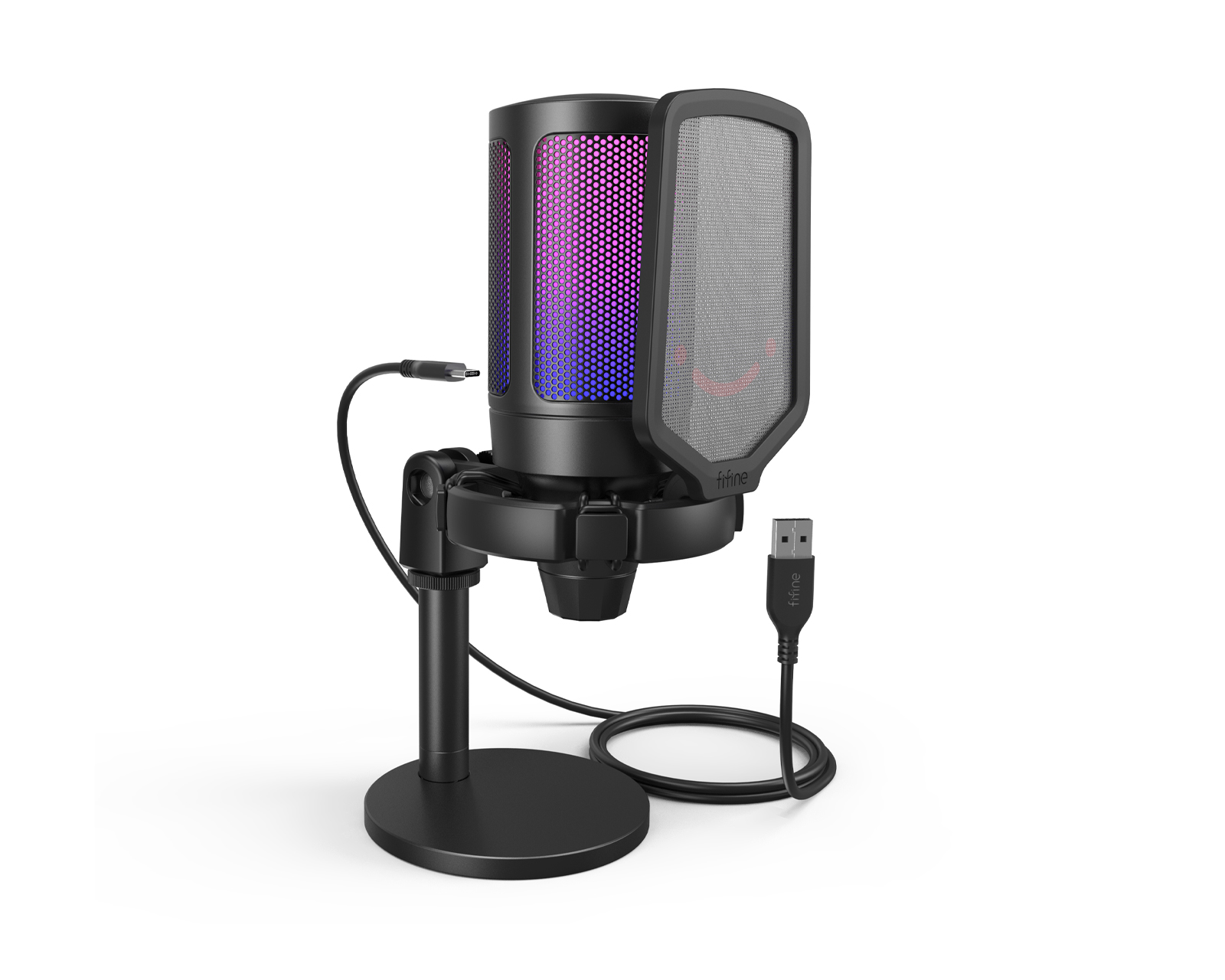 Maak een bed onbekend fenomeen Fifine AMPLIGAME USB Gaming Microphone RGB (PC/PS4/PS5) - Black -  MaxGaming.com