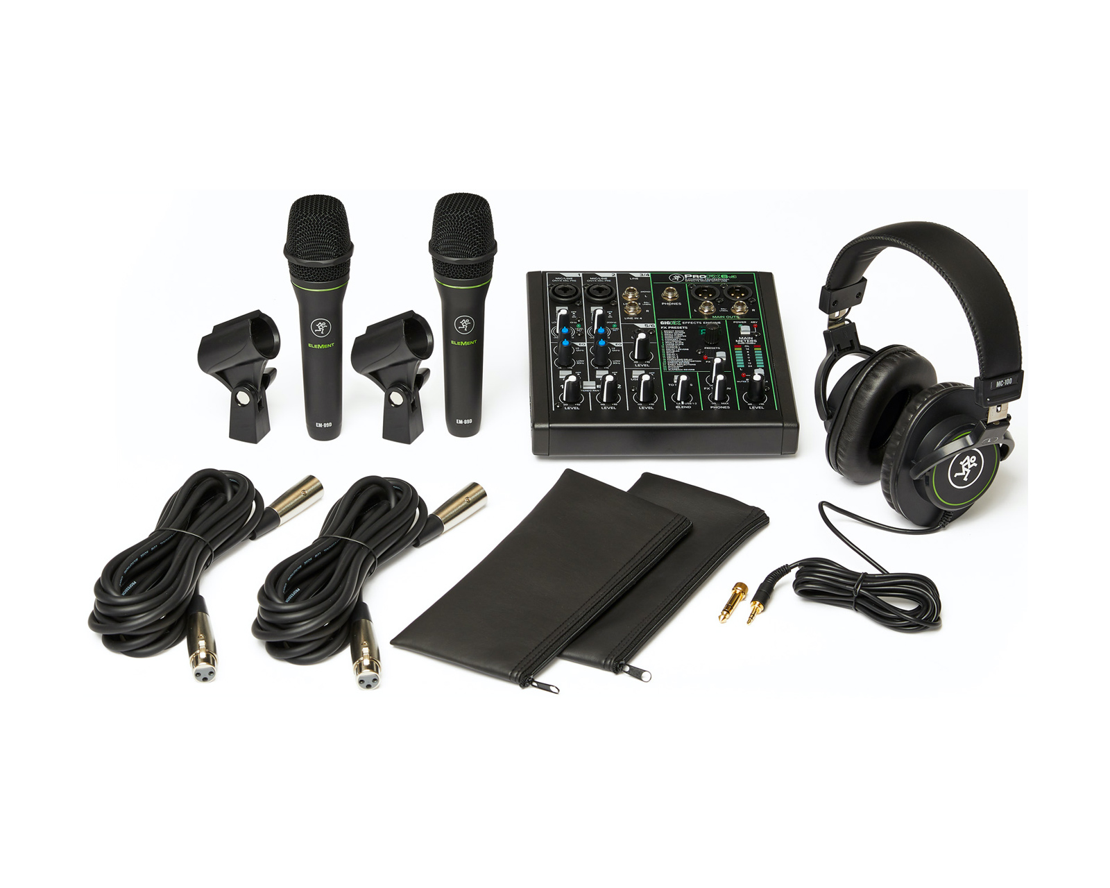 Mackie Performer Bundle - 2x Microphones, 1x 6-channel Mixer, 1x Studio  Headphones 