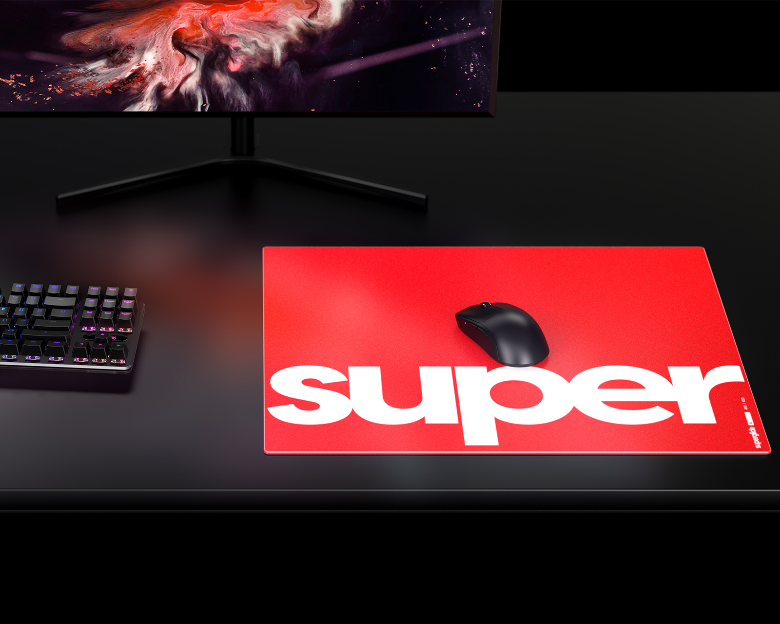 Superglide Glass Mouse Pad - XL - Red - MaxGaming.com