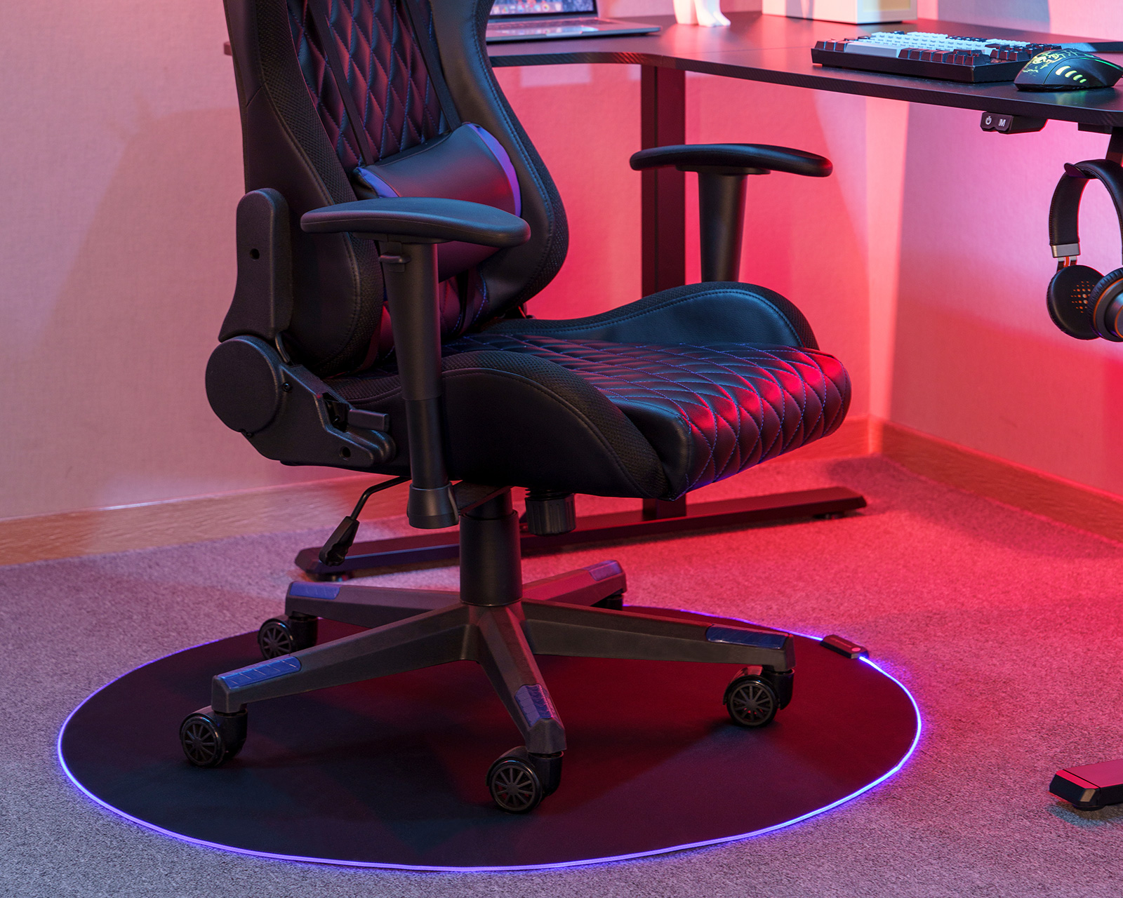 MaxMount Gaming Chair Mat RGB Black MaxGaming