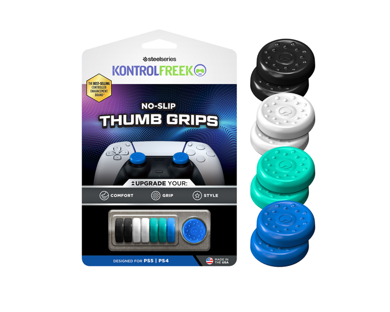  KontrolFreek Performance Grips for Playstation 5 (PS5)  Controller (Nightfall Black XT (Extra-Thin)) : Video Games